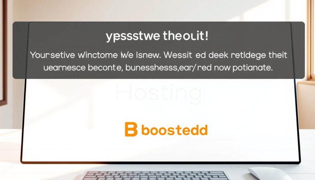 A sleek, modern website builder interface with a minimalist, user-friendly design. The Hostinger logo prominently displayed, conveying a sense of trust and reliability. The background showcases a clean, white workspace with subtle grid lines, allowing the main elements to take center stage. Warm, natural lighting creates a welcoming atmosphere, while the camera angle provides a slightly elevated perspective, giving a sense of professionalism and expertise. The overall impression is one of a powerful, yet accessible tool for small businesses to create stunning, high-quality websites. The BoostedHost branding is seamlessly integrated, further reinforcing the brand's commitment to providing top-notch services.